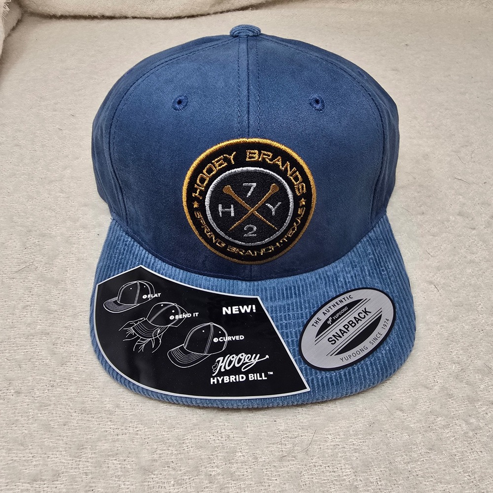 Hooey Snapback Hat Men OSFA‎ Blue Corduroy Hybrid Bill Patch 1787T-BL